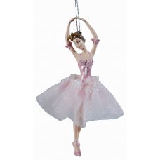 Χριστουγεννιάτικη Κρεμαστή Μπαλαρίνα Ροζ (17cm)